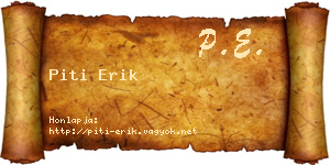 Piti Erik névjegykártya